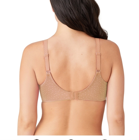 Wacoal Back Appeal Underwire Bra in Cocoa with Gold Dot Embellishment Size 44C - Picture 14 of 16